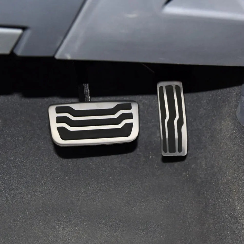Ford Everest Ranger Pedal Covers, Stainless Steel With Rubber