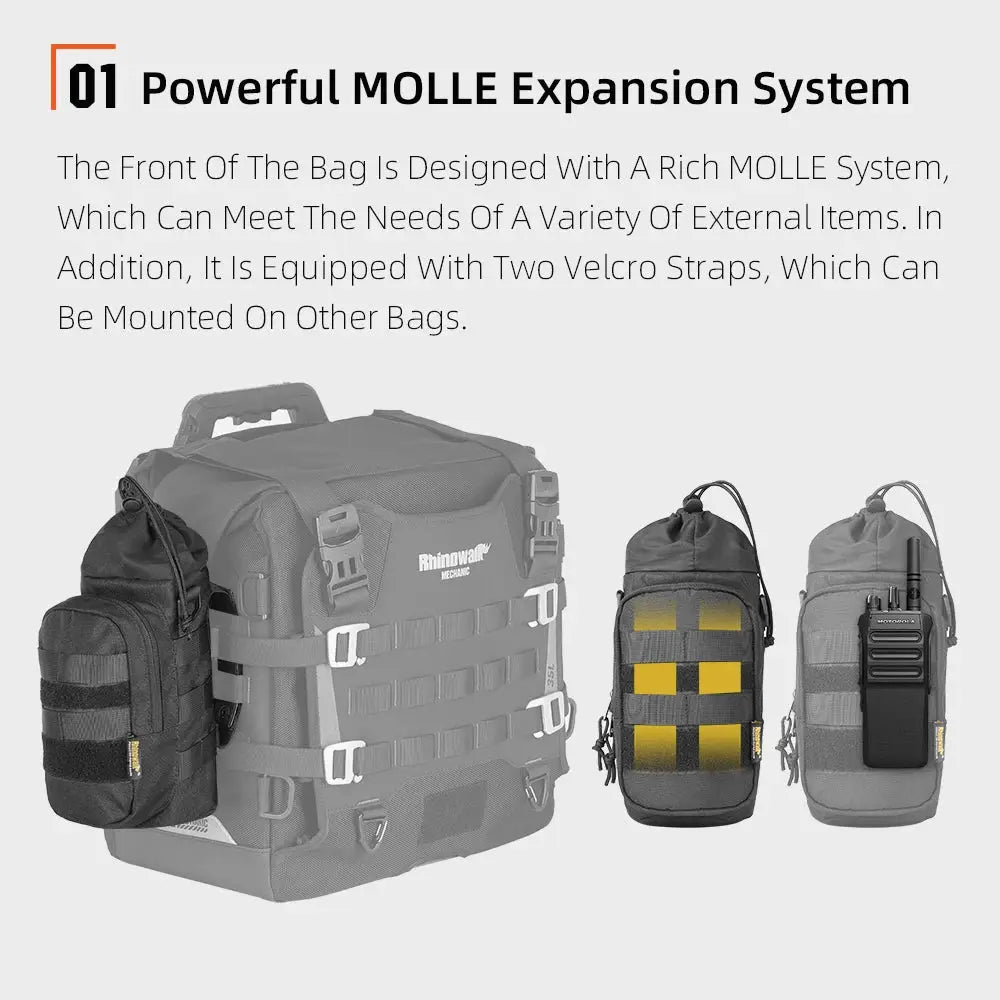 Rhinowalk Motorcycle Bottle Holder 1.5L Insulated Kettle Bag Portable Motor Water Bottle Bag Rich Mount Method With Molle System by InterCyprus Trading Ltd