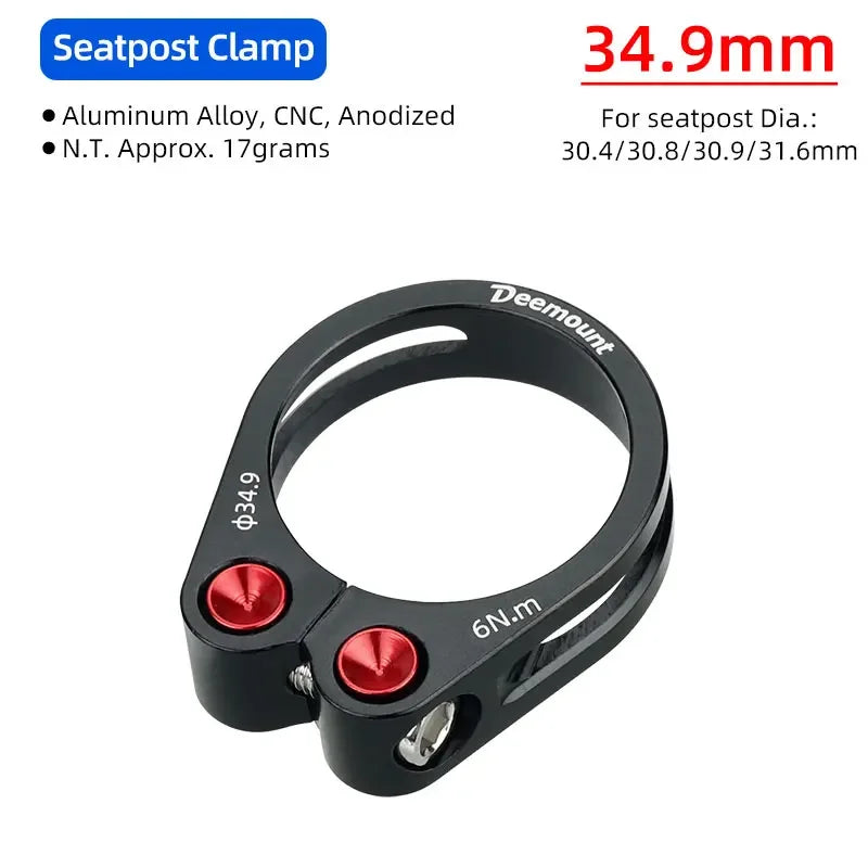 Deemount SDP-001 &ndash; Durable Aluminum Seatpost Clamp Black 34.9mm 1pc / CHINA