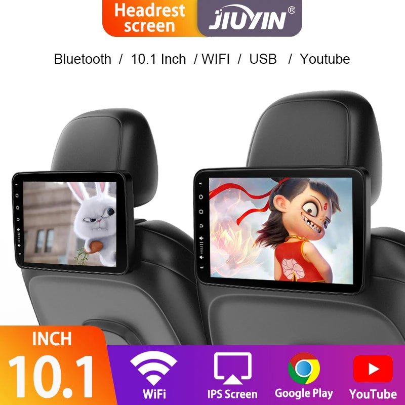 JIUYIN Car Headrest Monitor 10.1 Inch &ndash; Wireless CarPlay and Android Auto
