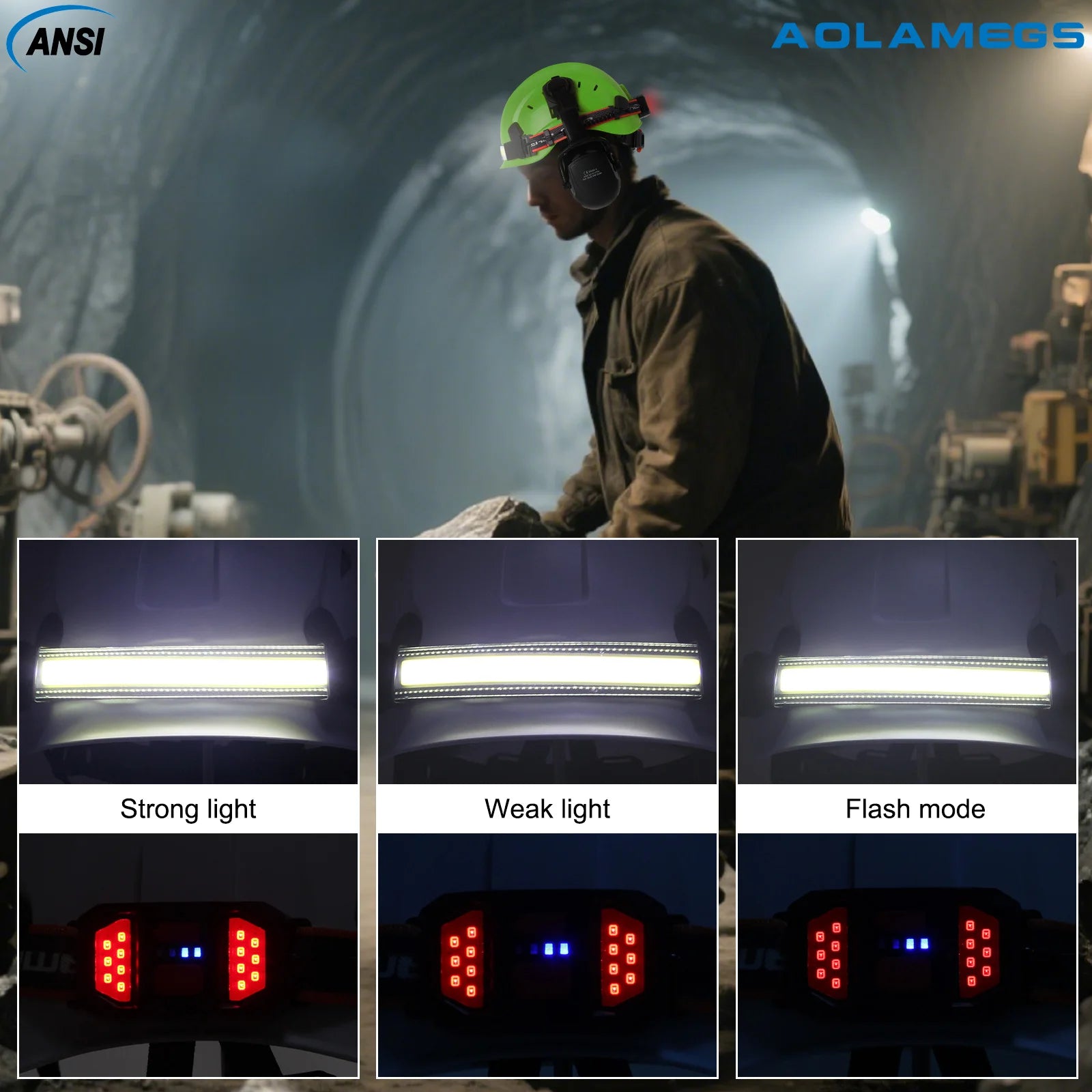 Aolamegs SF06/CR08 Safety Cap &ndash; With LED Headlamp Earmuffs