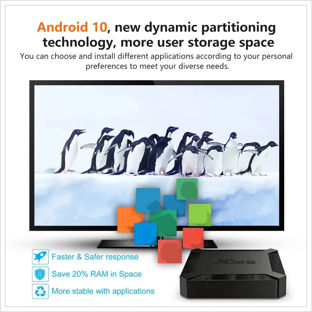 X96Q Smart Android TV Box with 4K Support &amp; Android 12.0