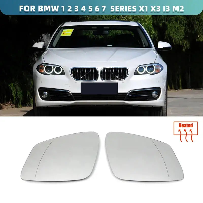 Left And Right Heated Wing Mirror Glass For BMW Wide Angle