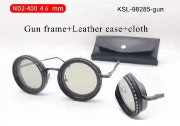 ND9 Retro Punk Sunglasses &ndash; Polarized UV Protection gun 46mm / CHINA