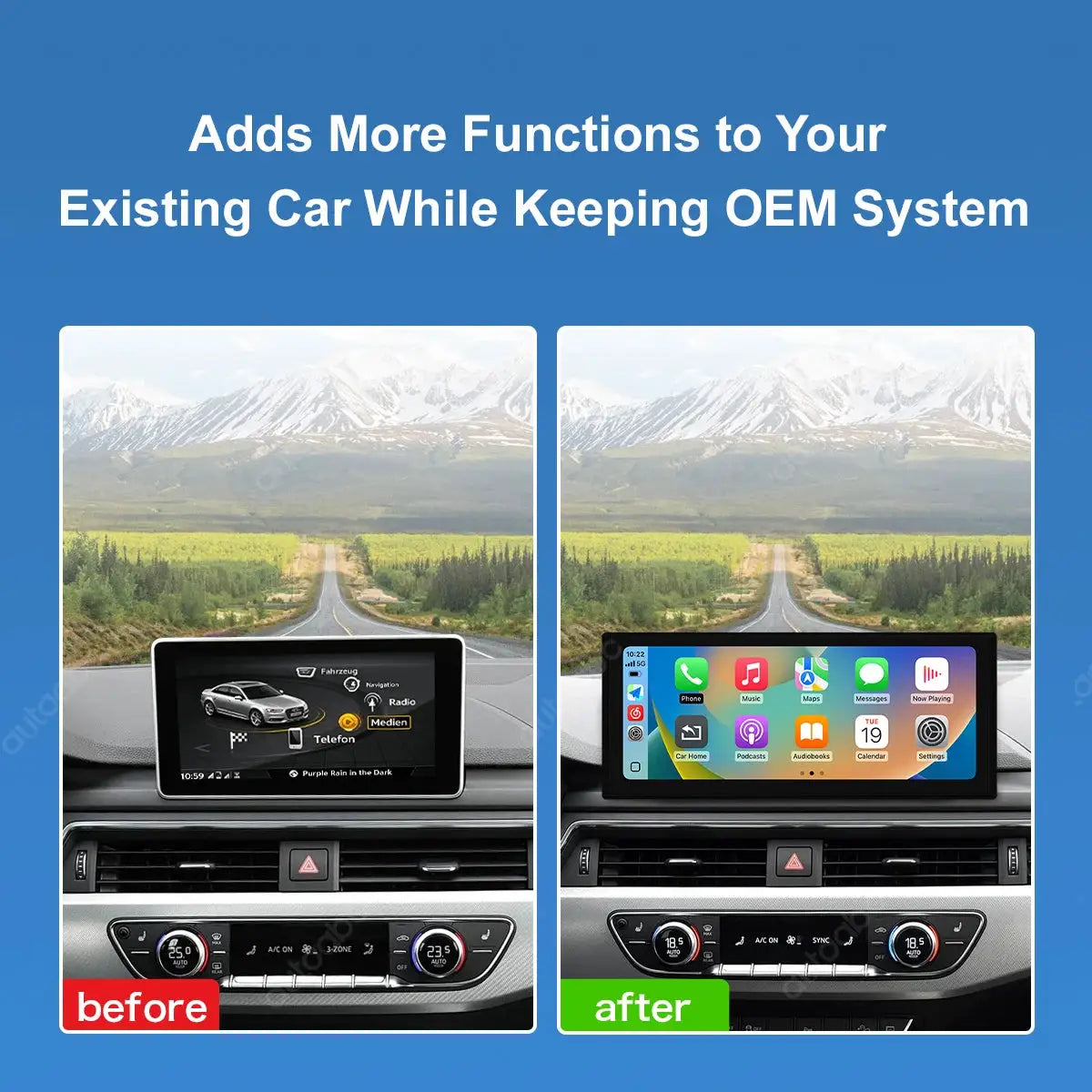 12.3" Multimedia Ultra-thin TouchScreen Wireless CarPlay Android For Audi With MIB/MIB2 System A4 S4 A5 S5 2017-2020 With BT GPS by InterCyprus Trading Ltd