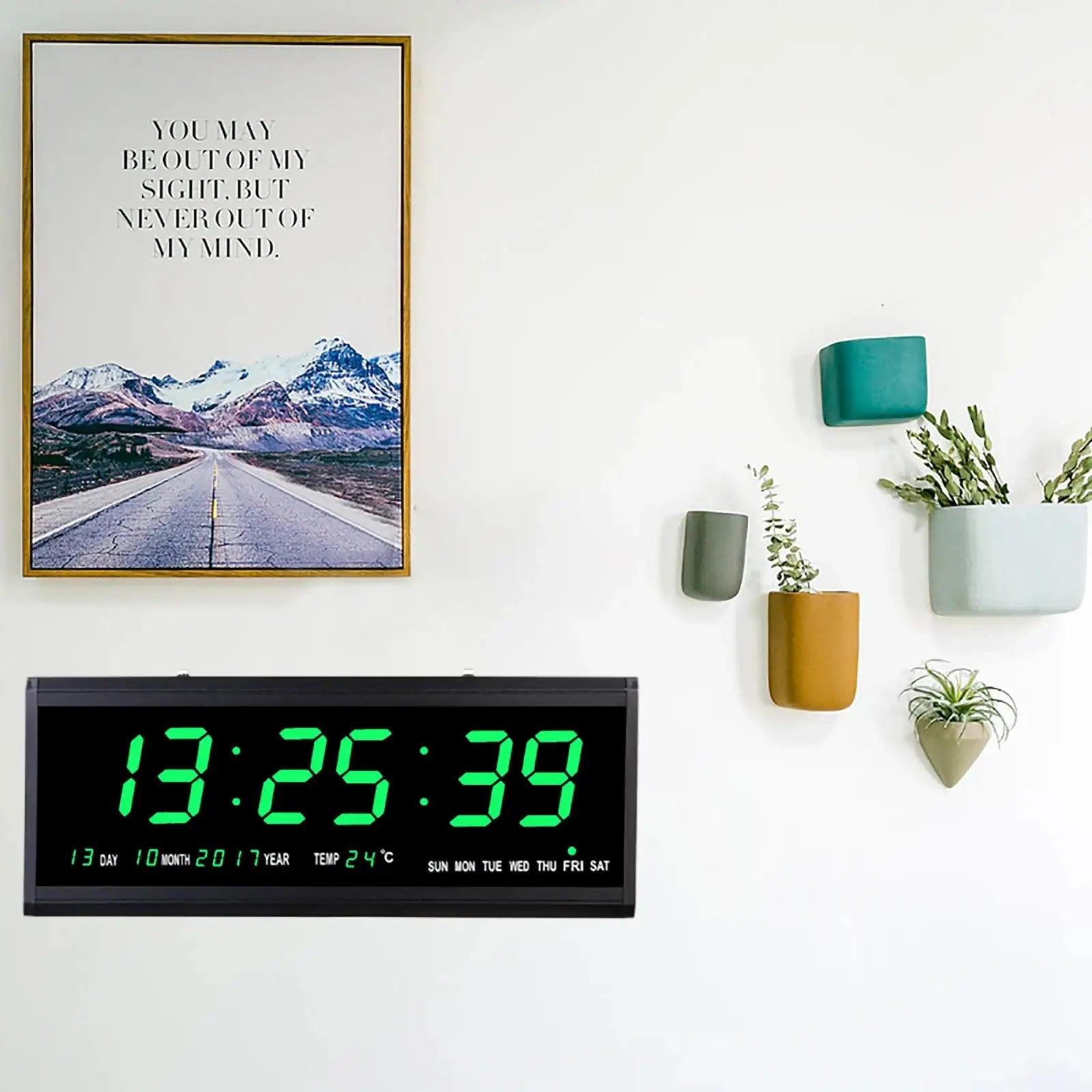 Aluminum Alloy Glass Wall Clock &ndash; Multi-Function LED Display GERMANY
