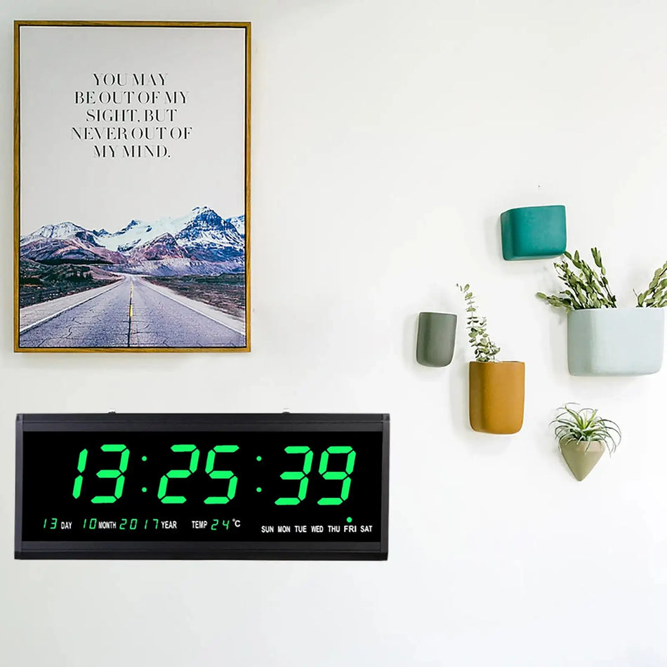 Aluminum Alloy Glass Wall Clock &ndash; Multi-Function LED Display GERMANY