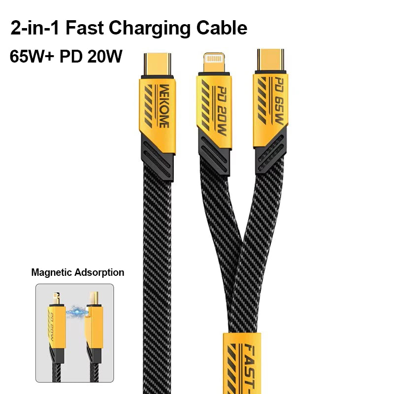 4-in-1 Kirsite Cable &ndash; 240W Super Fast Charging 2-in-1 Yellow (1m) / 1.2m