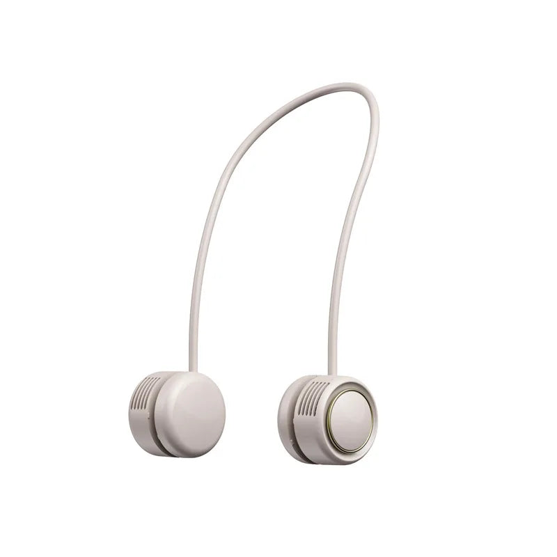 New Outdoor Hanging Neck Fan &ndash; USB Rechargeable Leafless Apricot