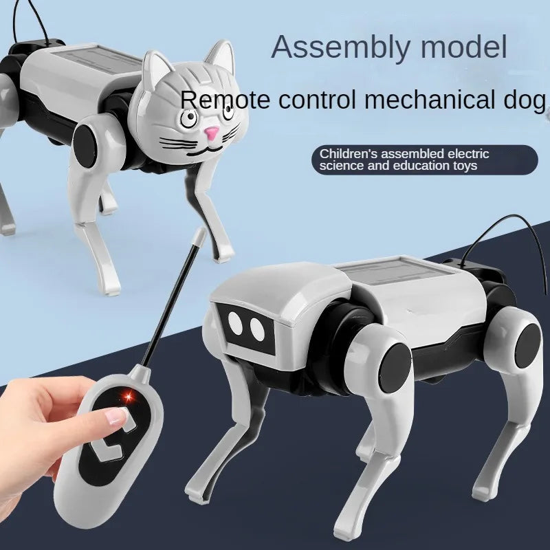 Elektrisch mechanisch RC robot honden speelgoed met zonne-energie, doe-het-zelf educatief pakket