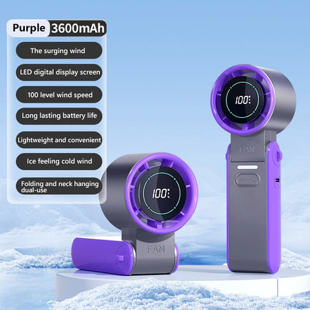 F53K Portable Air Cooling Turbo Fan &ndash; 3600mAh Foldable Gray