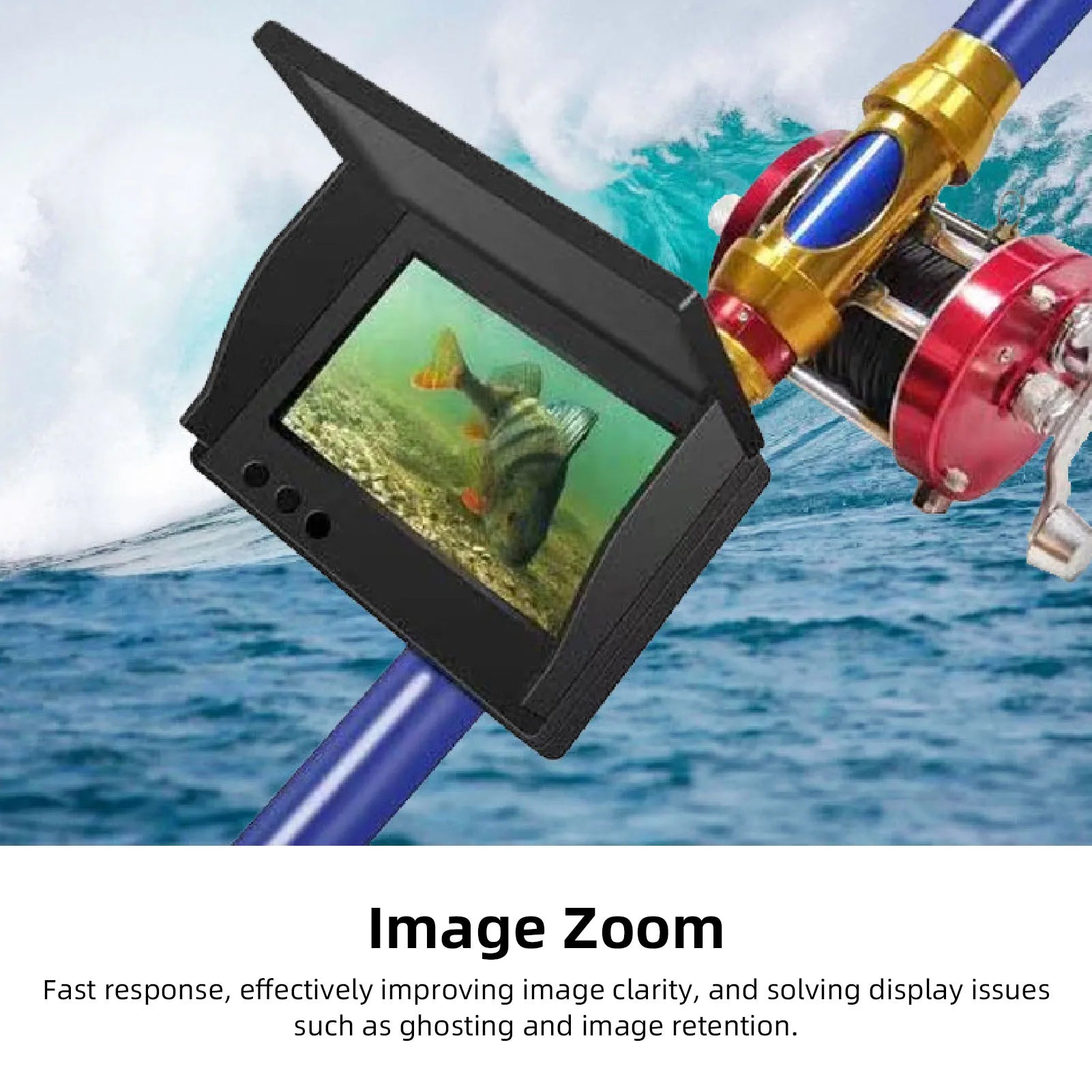 Fish Finder Display Screen with Adjustable Backlight and Sunvisor