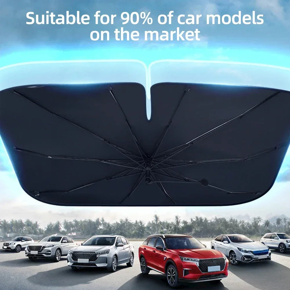 360&deg; Rotating Car Sunshade Umbrella for Summer Heat Protection