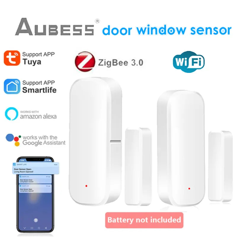 🟠 Tuya Zigbee/WiFi Smart Door Sensor Window Πόρτα Ανοίξτε κλειστές ανιχνευτές έξυπνο τηλεχειριστήριο στο σπίτι μέσω της Alexa Google Home Smart Life