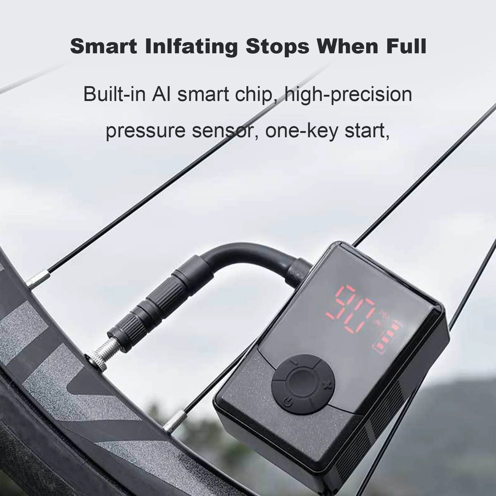 Bike Tire Pump With Digital Pressure &ndash; Brushless Motor