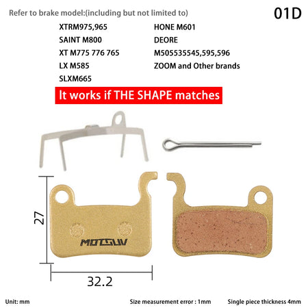 Copper Base Bike Brake Pads &ndash; Broad Disc Brake Compatibility 01D