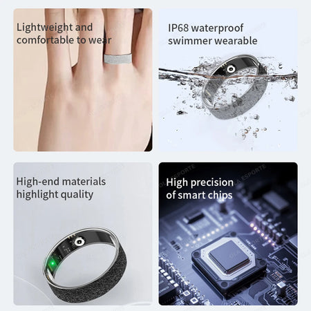 Smart Ring with Charging Case - Health &amp; Sleep Monitor, Waterproof, Multi-sport Mode