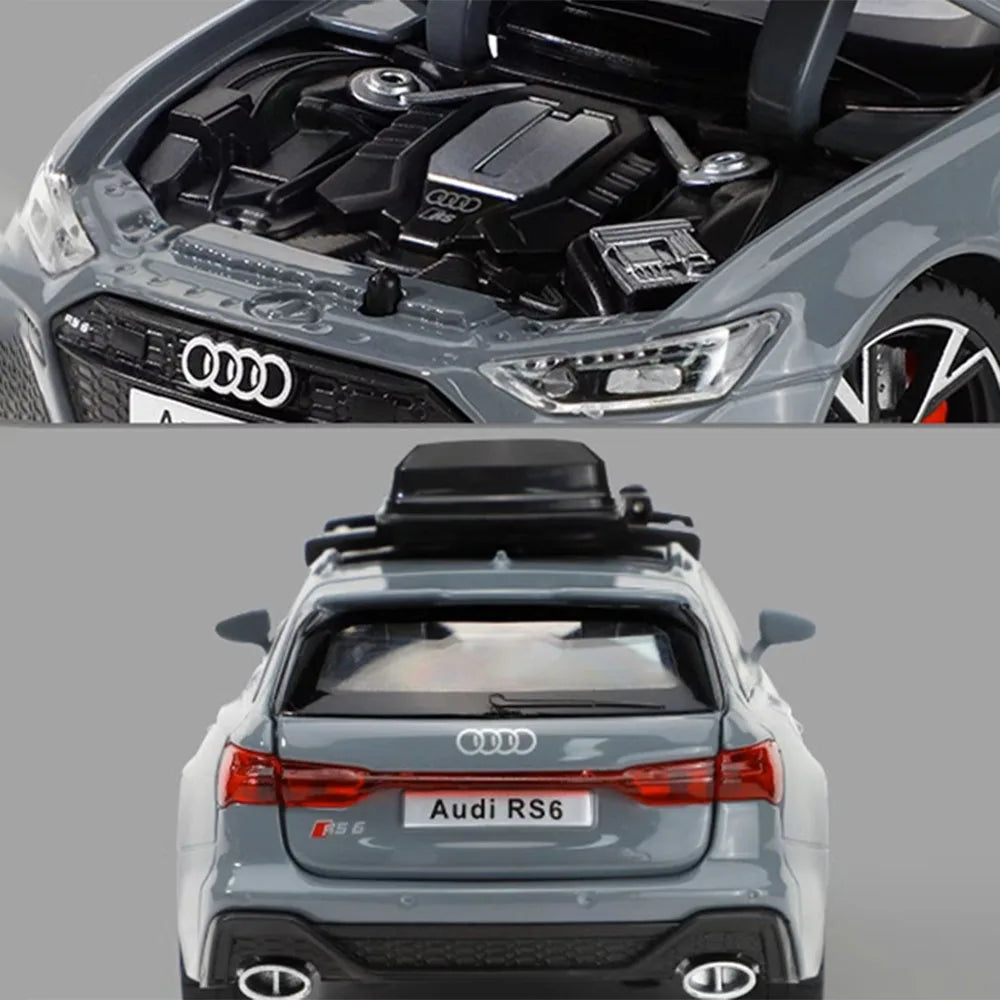 1:32 Audi RS6 Diecast Model Car with Sound, Light &amp; Opening Doors