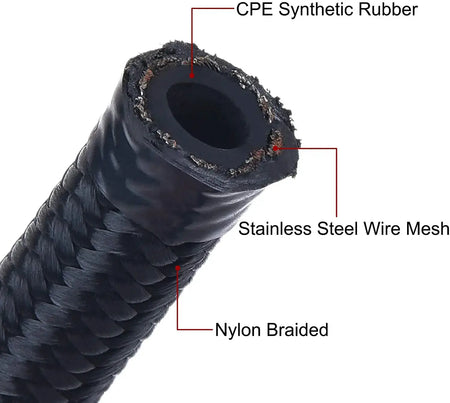 3M AN6/AN8/AN10 CPE Oil Fuel Fittings Hose End 0+45+90+180 Degree Oil Adaptor Kit AN6 Braided Oil Fuel Hose Line With Clamps by InterCyprus Trading Ltd