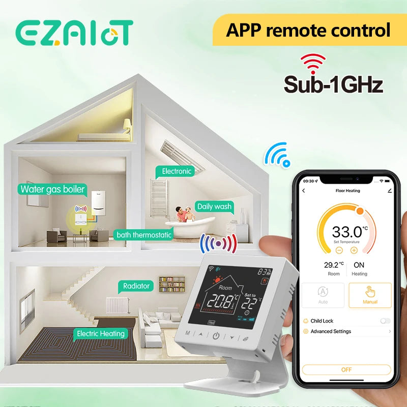 Smart Wireless Thermostat Gas Boiler &ndash; WiFi Tuya Enabled