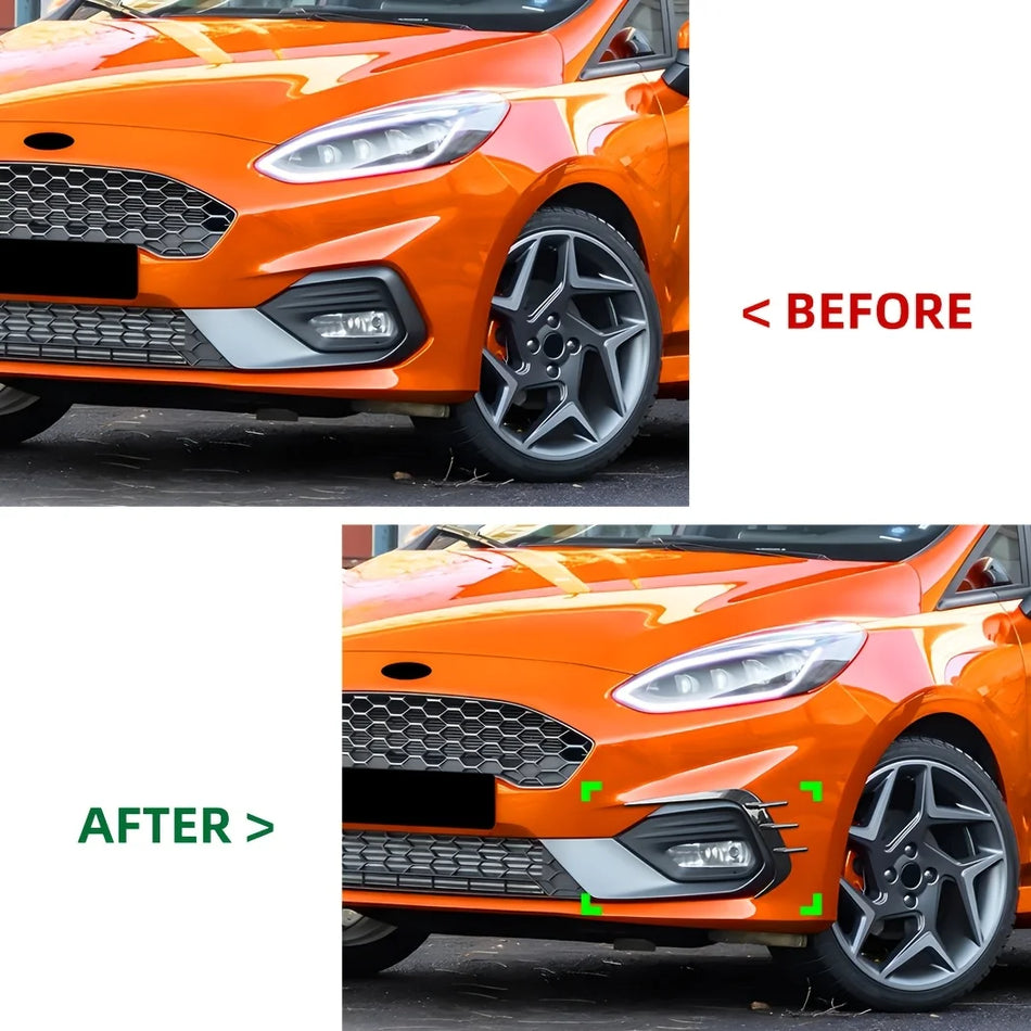 Frontstoßstangen-Splitterverkleidung Hochglanz Schwarz ABS für Ford Fiesta MK8 ST Line 2017-2020