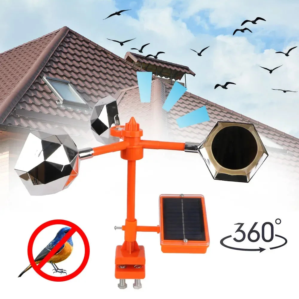 Solar Wind Powered Bird Repeller &ndash; 360 Degree Reflective Scare Device