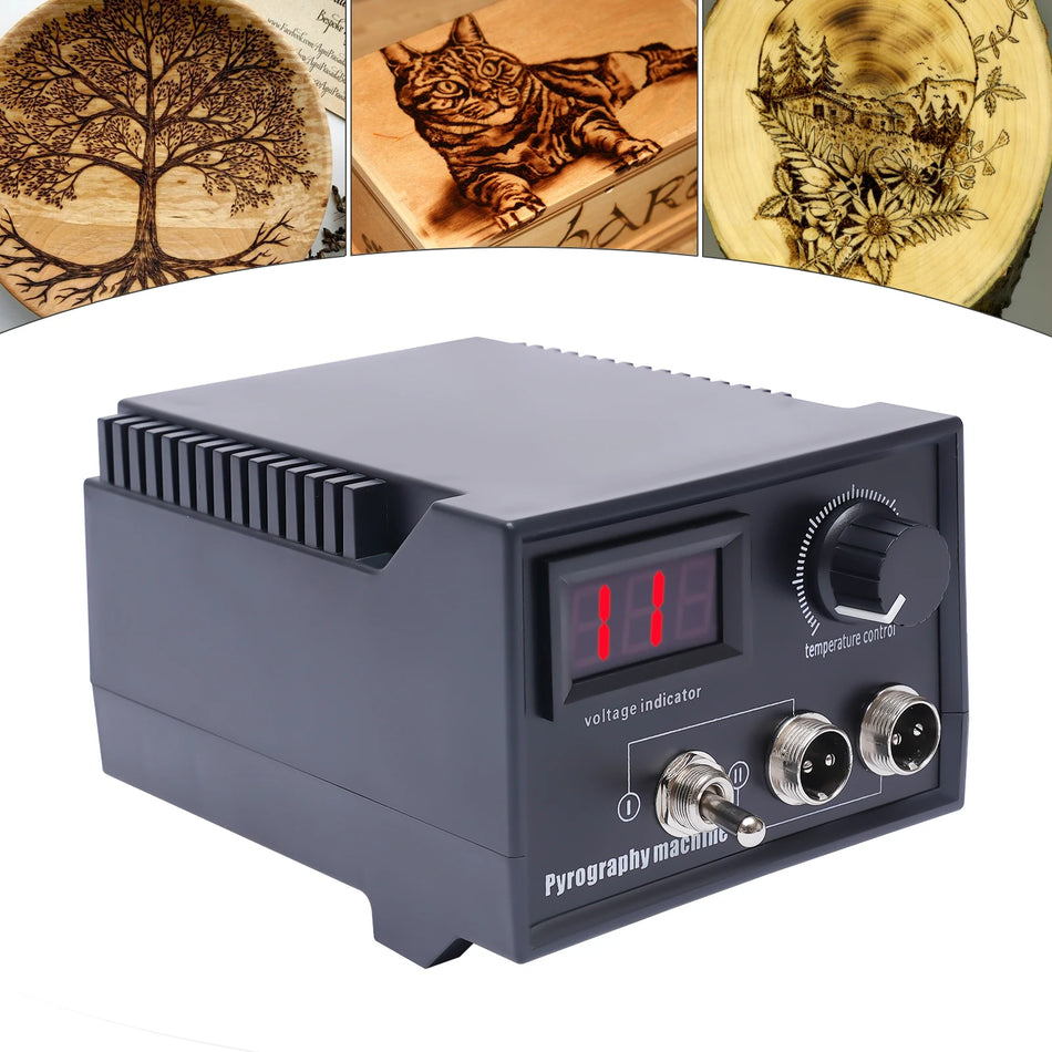 60W Træbrænding Sæt Justerbar Display Pyrografi Maskine