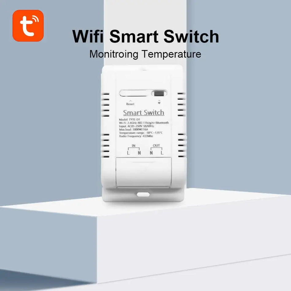 Tuya Wifi Smart Temperature Humidity Switch 16A 3000W Intelligent Monitoring Thermostat Compatible with Alexa Google Home Sensor