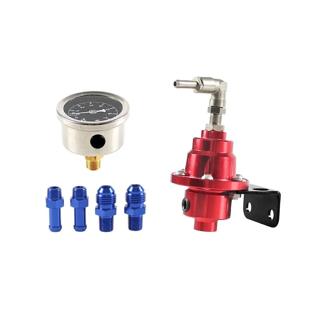 Adjustable Fuel Pressure Regulator with Gauge Kit Aluminum Vehicle Refitting Fuel Supercharger Regulating Valve by InterCyprus Trading Ltd