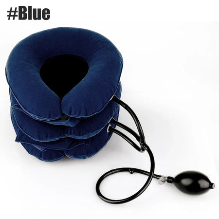 Neck Support Cushion &ndash; Inflatable Cervical Traction for Pain Relief Blue
