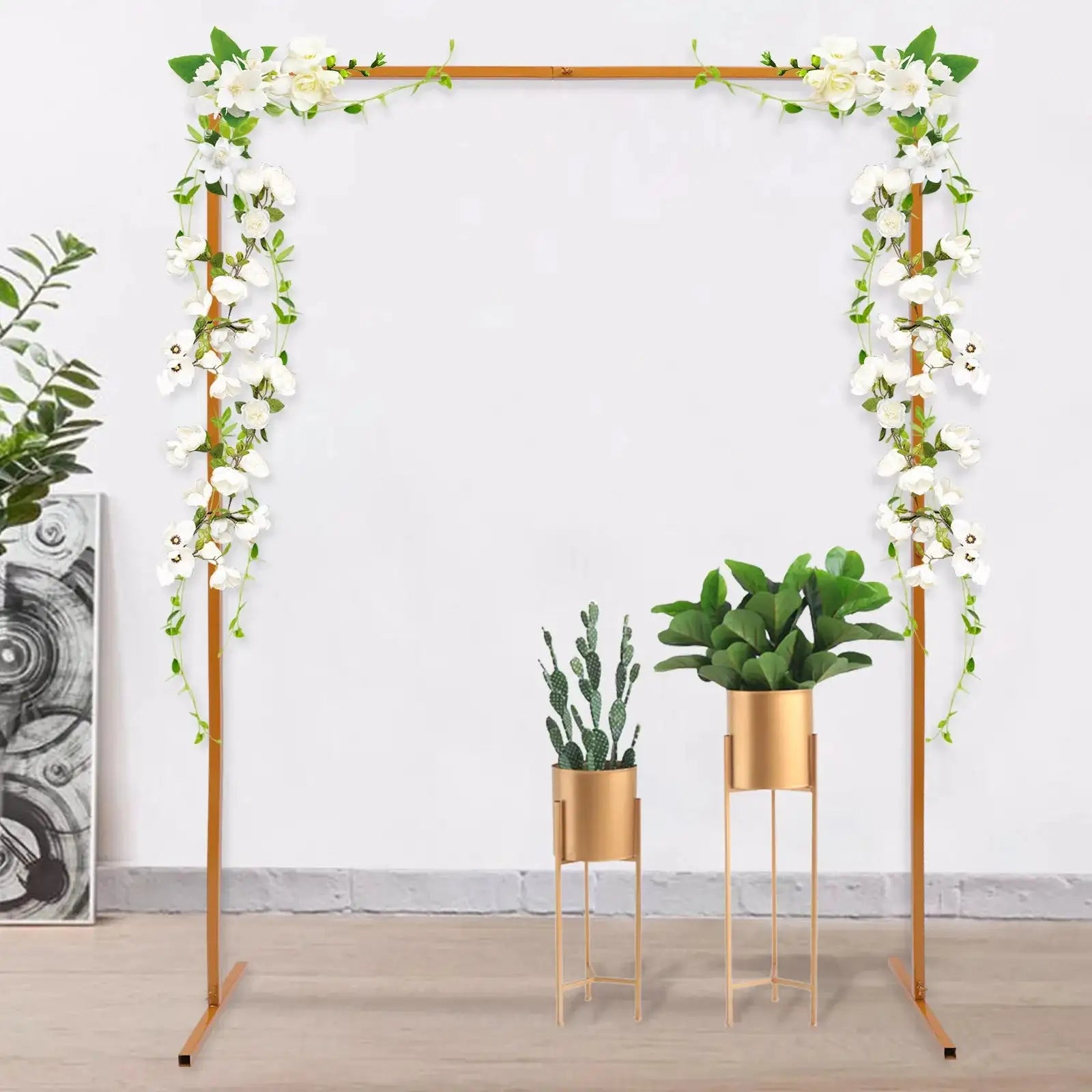 2.4 2 1.5m Gold White Metal Wedding Stand &ndash; Adjustable