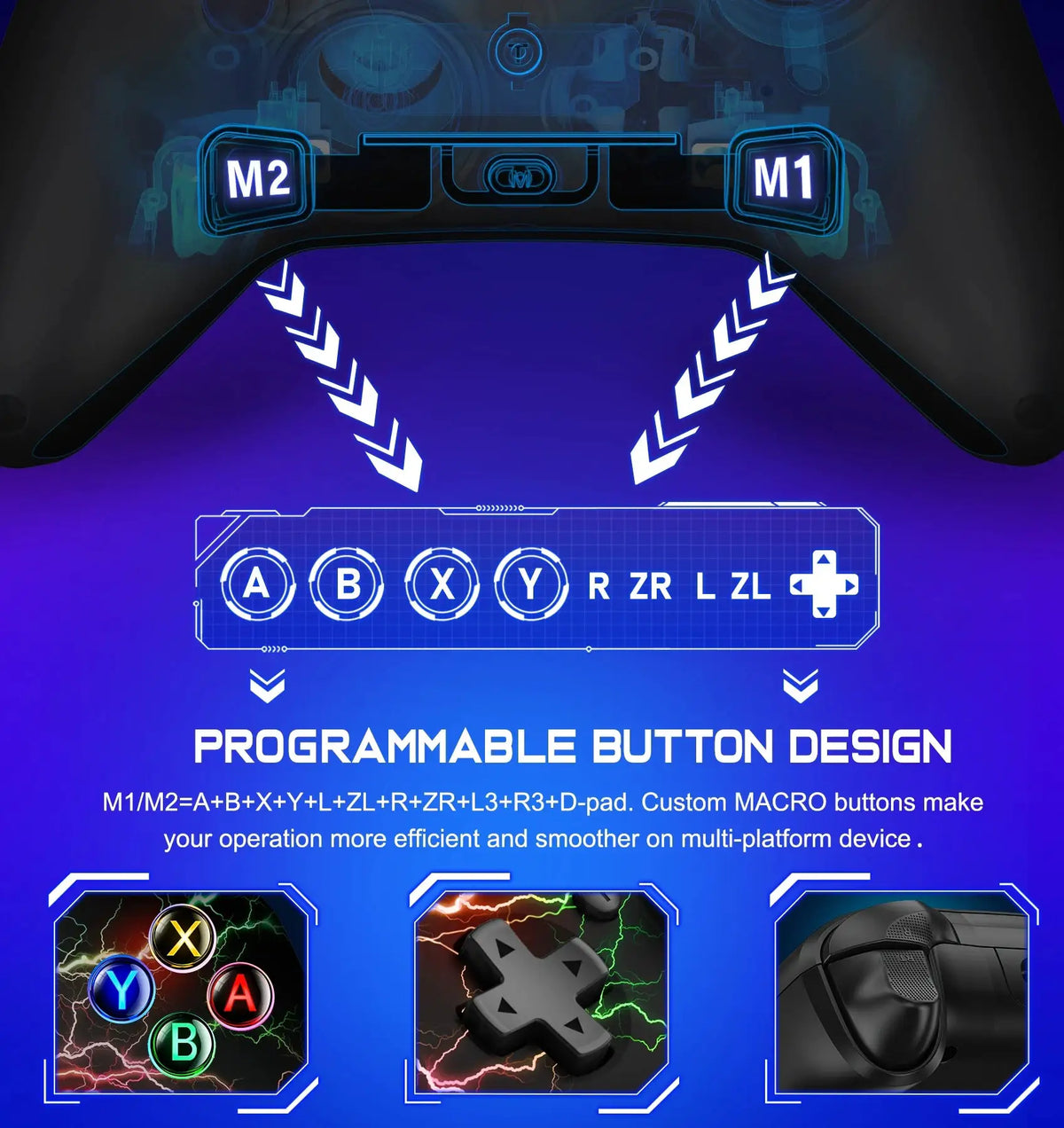 Wireless Gamepad for Switch/Switch Lite/Switch OLED Controller Manette Switch with Wake-up Programmable Turbo by InterCyprus Trading Ltd