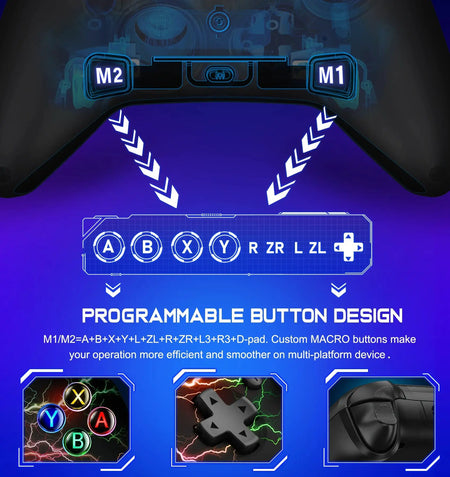 Wireless Gamepad for Switch/Switch Lite/Switch OLED Controller Manette Switch with Wake-up Programmable Turbo by InterCyprus Trading Ltd