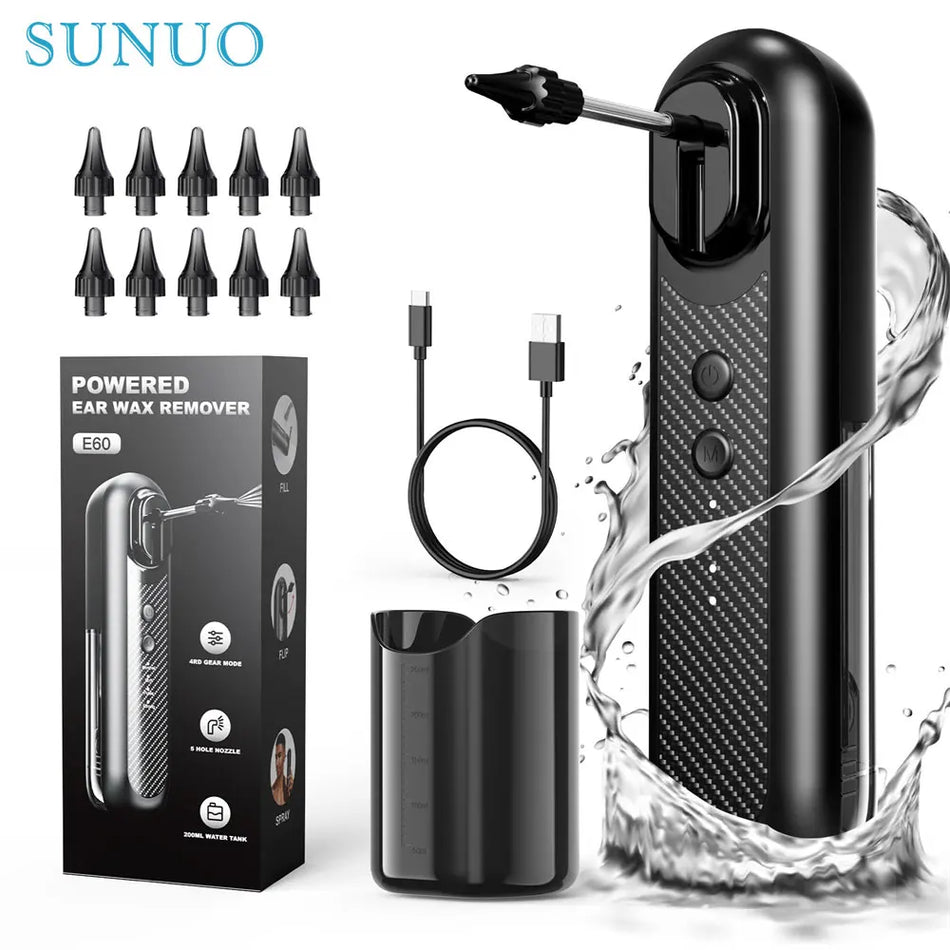 Električni čistač ušnih voskova s vodom pokretanom irigacijom, 4 moda, set za uklanjanje ušnog voska za sigurnu njegu ušiju