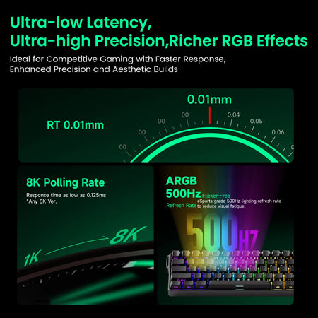 Akko MonsGeek FUN60 Ultra Mechanical Gaming Keyboard &ndash; Rapid 8K Trigger with Magnetic Switch