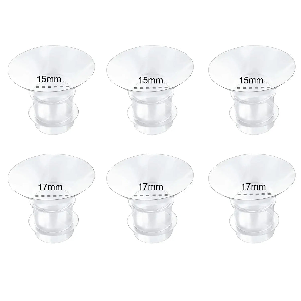 5 Size Breast Milk Pump Flange Inserts - Compatible &amp; Comfortable 15-17