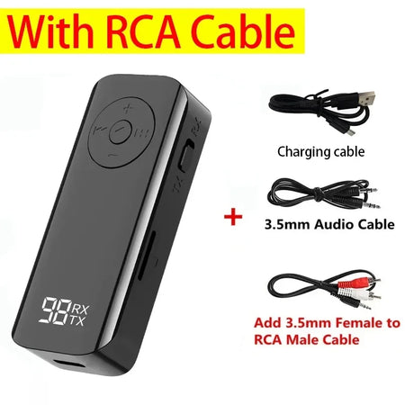 Car Bluetooth 5.3 Transmitter A9 &ndash; Wireless Audio Adapter With RCA Cable