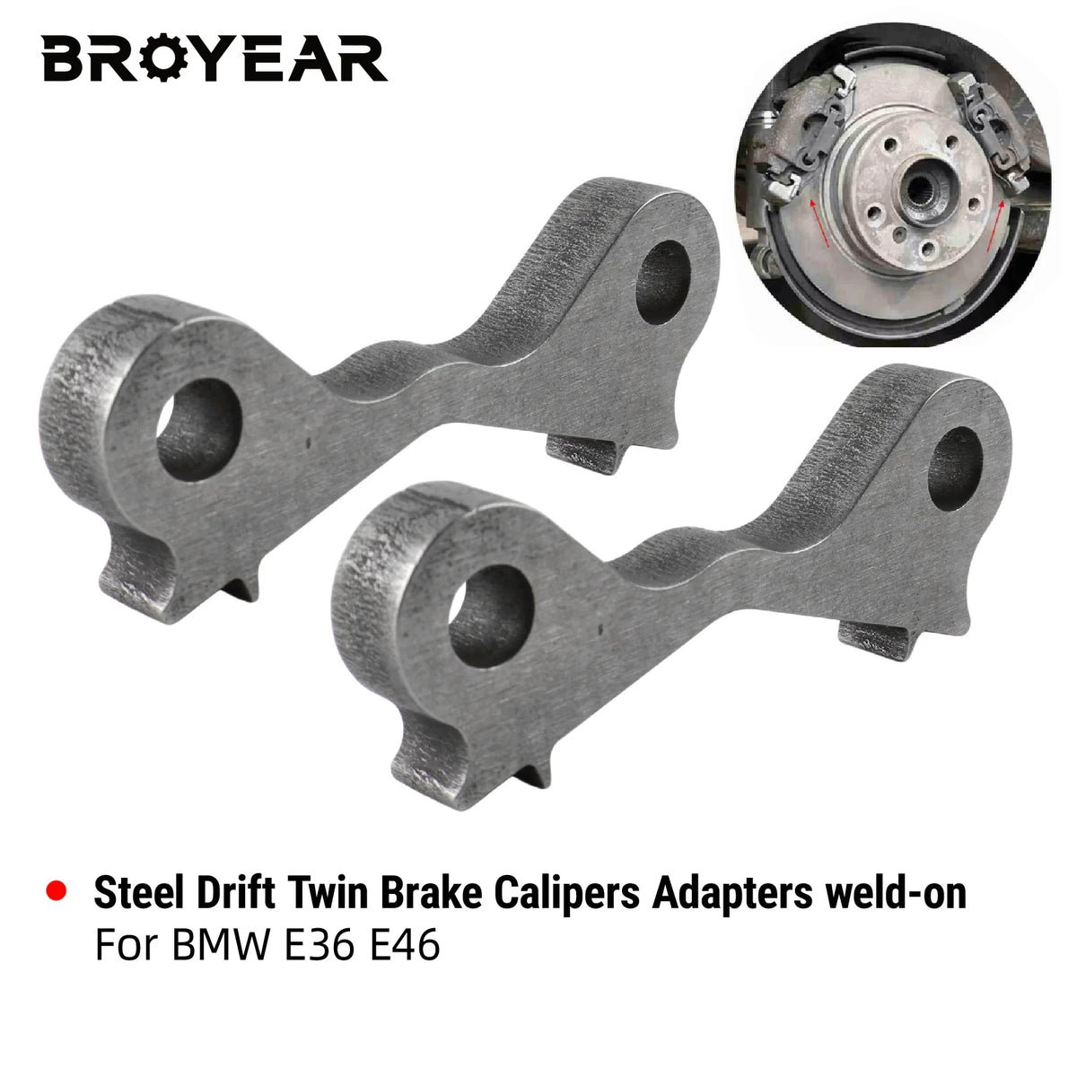 Drift Twin Brake Caliper Adapters, High Strength Steel for BMW E46 E36 323i 325i 328i 330i by InterCyprus Trading Ltd