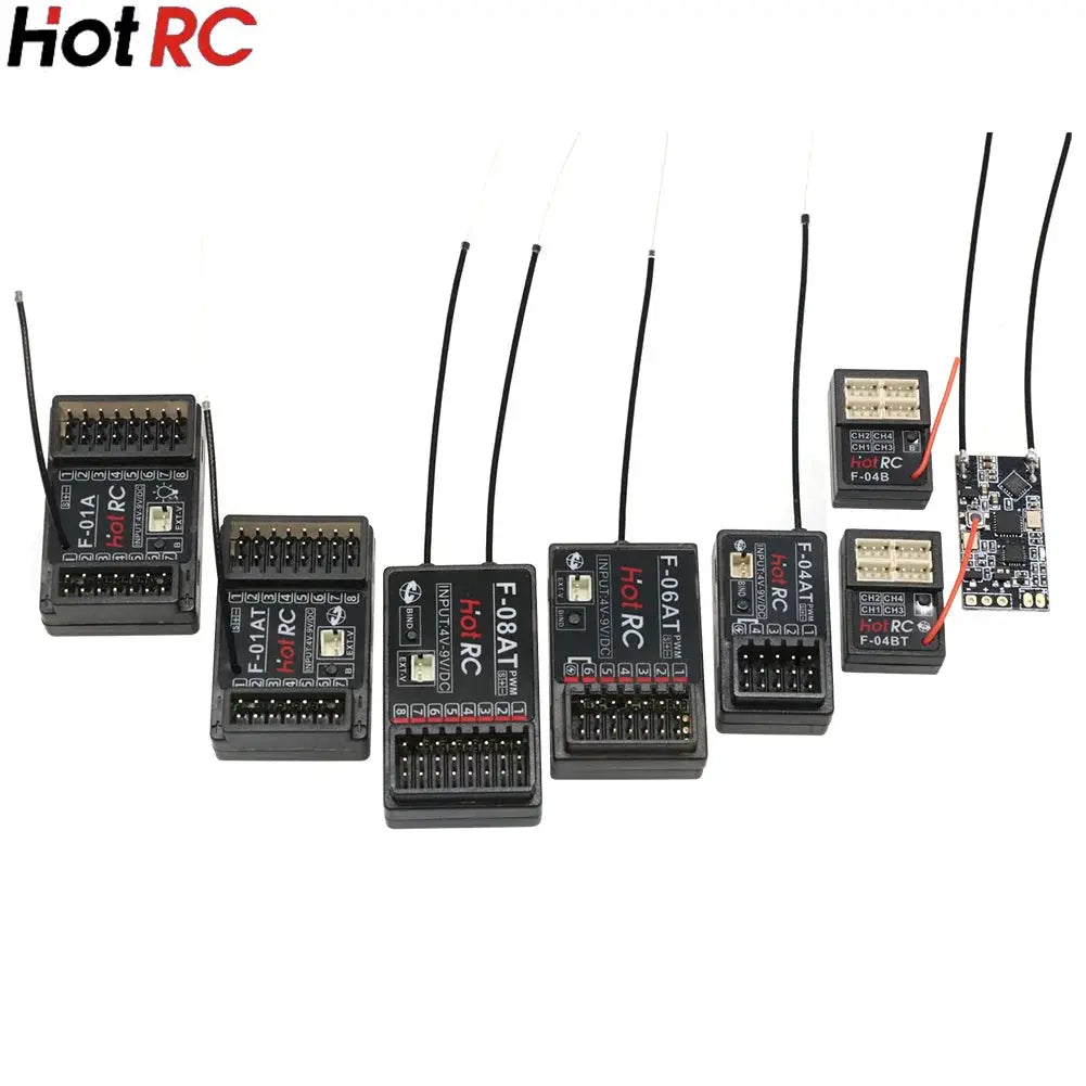 HOTRC 2.4Ghz F-04A F-06A F-08A F-01A F-04AT F-06AT F-08AT F-01AT with Gyro Light 4/6/8Ch Rc Receiver for Hotrc Rc Transmitter by InterCyprus Trading Ltd