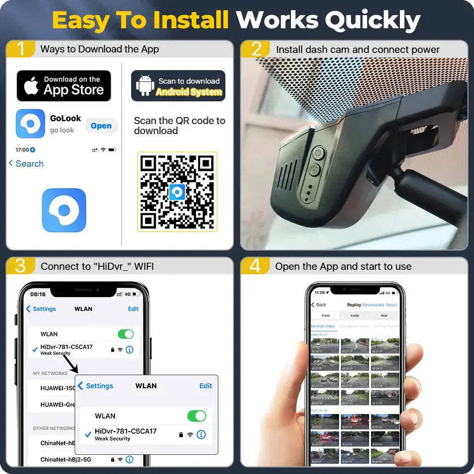 2K Full HD Dash Cam With 5G WiFi, Night Vision And Parking Monitor by InterCyprus Trading Ltd