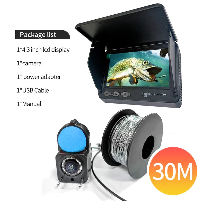Portable Fish Depth Finder with 4.3 Inch LCD &amp; Night Vision | DDCAMERA 30m