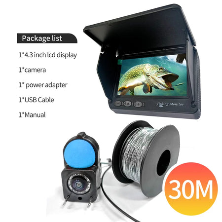 Portable Fish Depth Finder with 4.3 Inch LCD &amp; Night Vision | DDCAMERA 30m