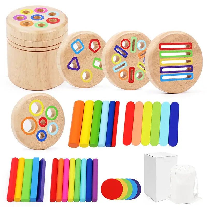 Wooden Magnetic Shape Sorting Cup For Toddlers Montessori Learning Toy by InterCyprus Trading Ltd