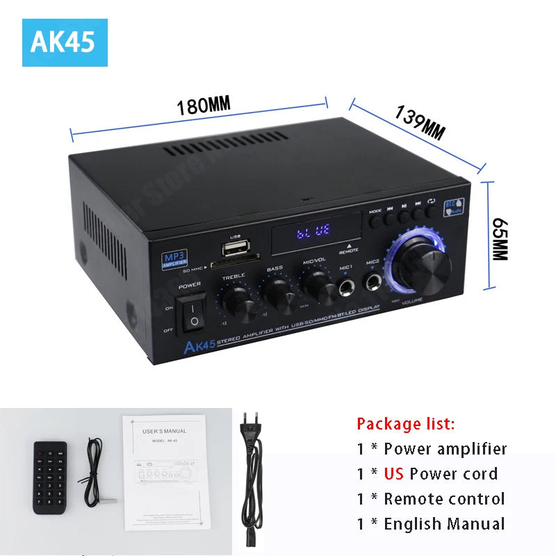 MAOZU AK45 Mini HiFi 800W Bluetooth Stereo Power Amplifier AK45 bluetooth US