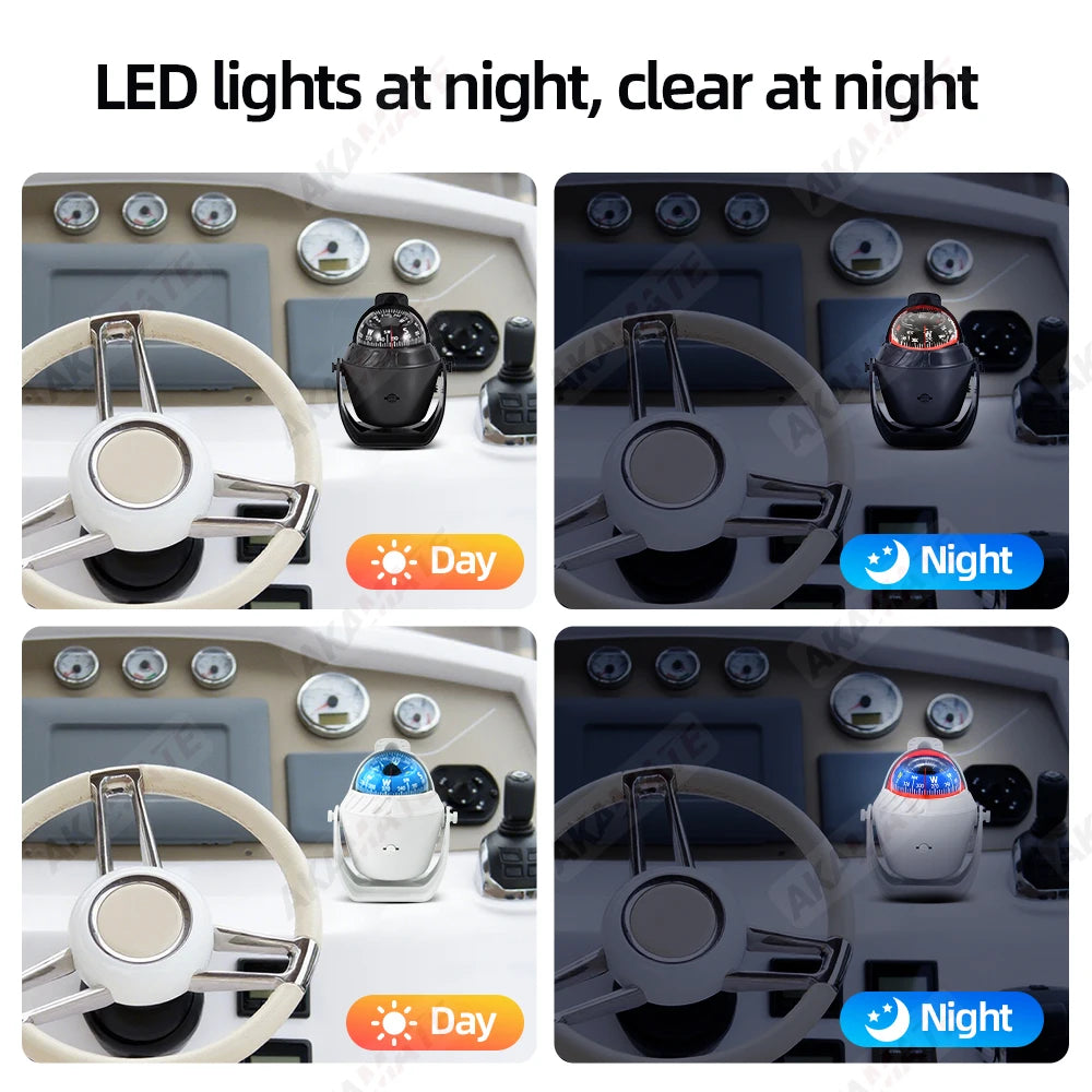 Ball Shaped Navigation Compass &ndash; Pivoting Marine Design