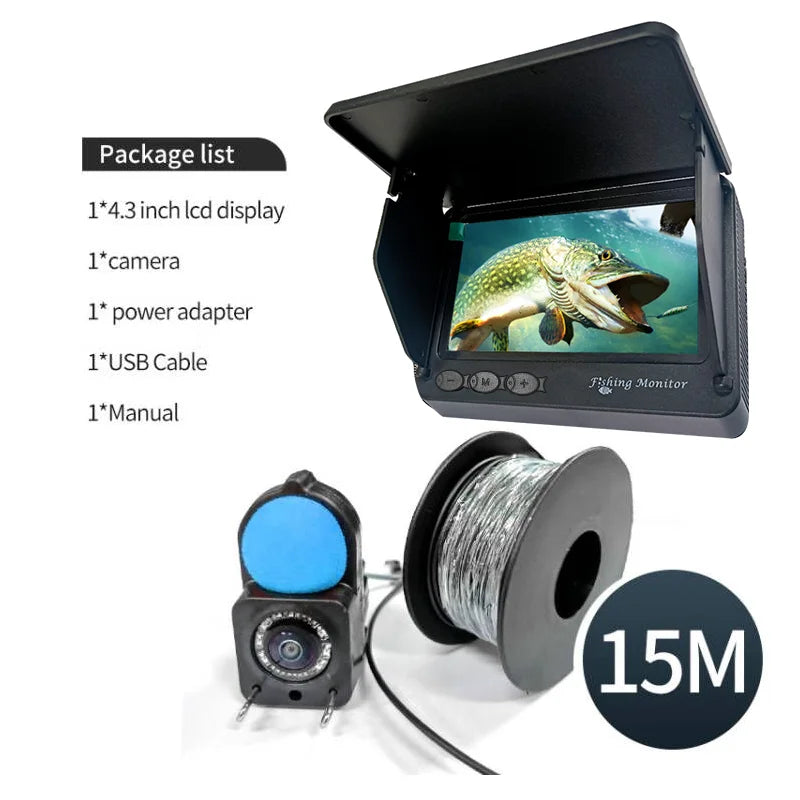 Portable Fish Depth Finder with 4.3 Inch LCD &amp; Night Vision | DDCAMERA 15m