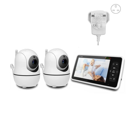 Babystar 5 Inch Video Baby Monitor &ndash; Dual Camera Night Vision with 4X Zoom UK Plug