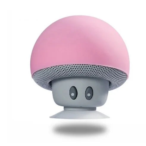 Mushroom Shaped Bluetooth Speaker with Suction Cup - Cute, Portable, Dustproof, Perfect Gift for Kids &amp; Women Pink