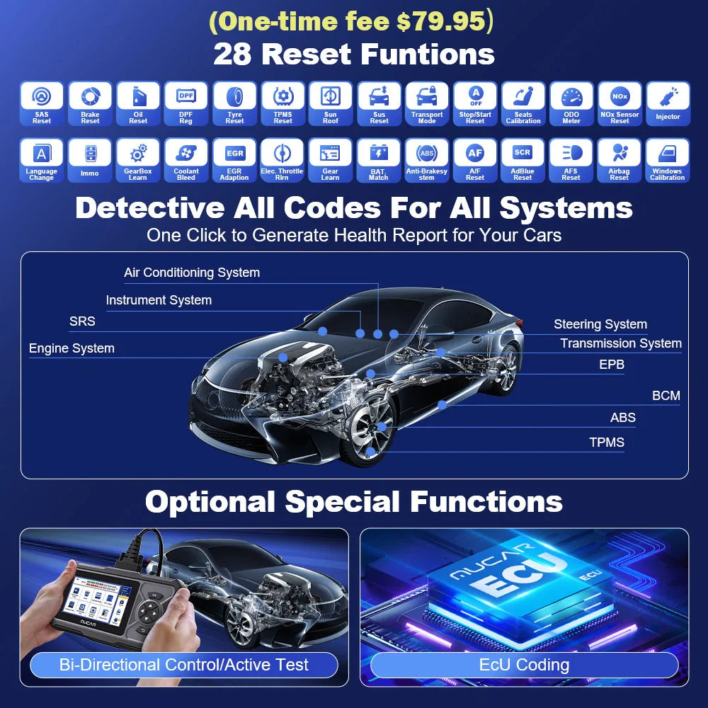 MUCAR CDE900 Pro OBD2 Scanner &ndash; Full System Diagnostics