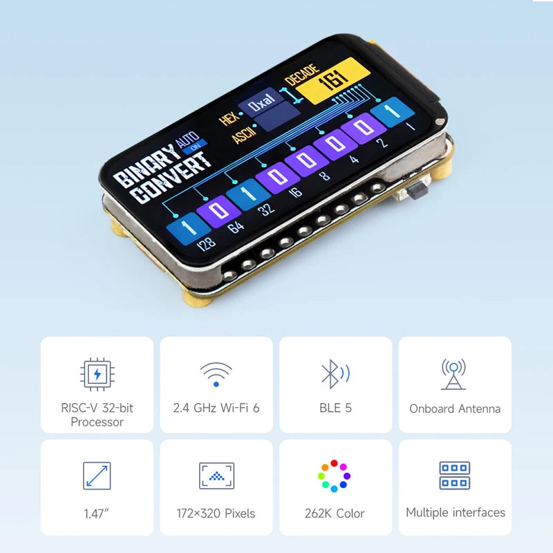 Waveshare ESP32-C6 Development Board &ndash; 1.47 Inch LCD Display with WiFi 6 and Bluetooth 5